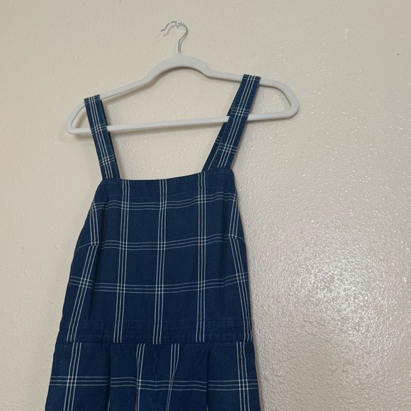 J. Crew Factory Windowpane Denim Crossover Jumpsuit - Picture 6 of 10